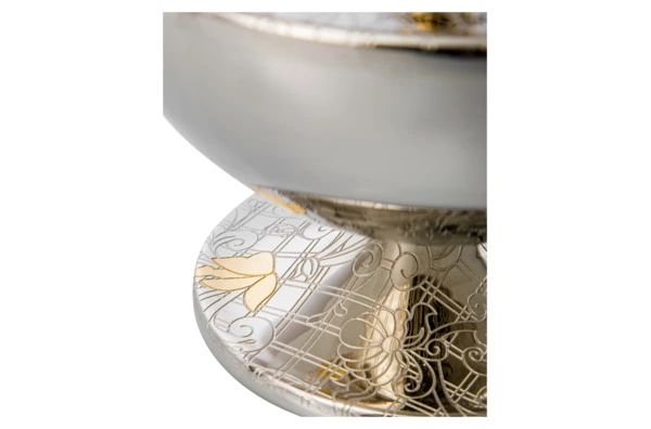 Чаша для орехов с крышкой Bronza-magazin Артишок 16х18 см, латунь, белая, п/к