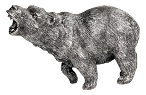 Статуэтка Cluev Decor Медведь 50х26 см 349,65 г, серебро 925, п/к