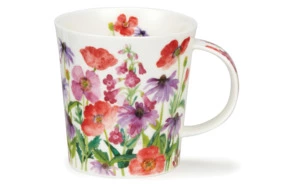 Кружка Dunoon Сад Красные цветы Ломонд 320 мл, фарфор костяной