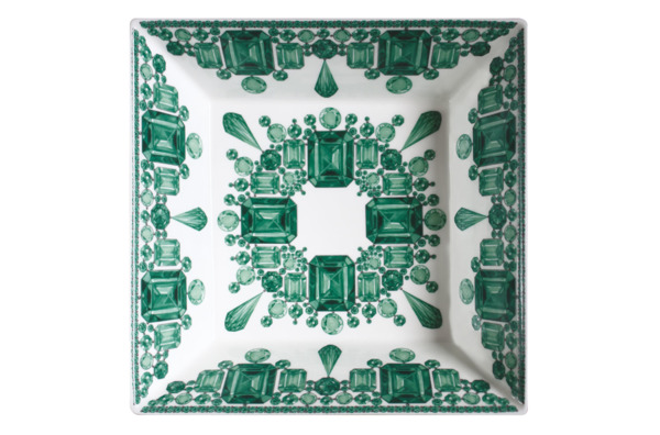 Салатник квадратный Taitu Вечные ценности 23 см, зеленый, фарфор костяной