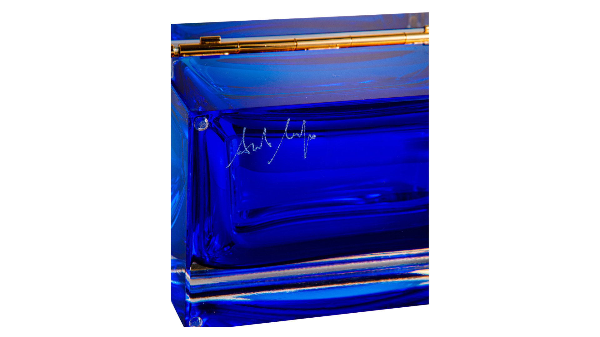 Шкатулка для ювелирных украшений Alessandro Mandruzzato 18х12х11 см, стекло муранское, кобальтовая