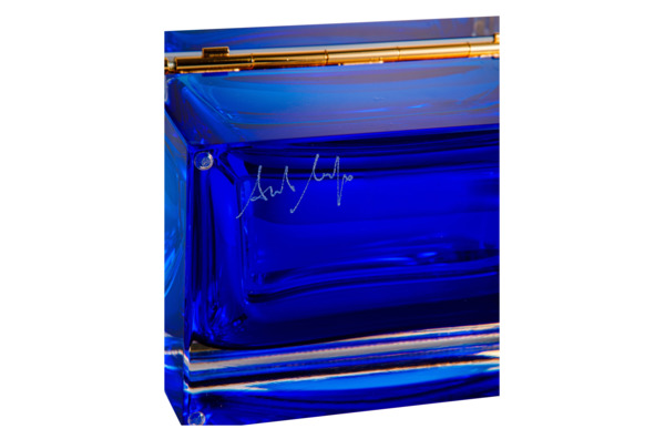 Шкатулка для ювелирных украшений Alessandro Mandruzzato 18х12х11 см, стекло муранское, кобальтовая