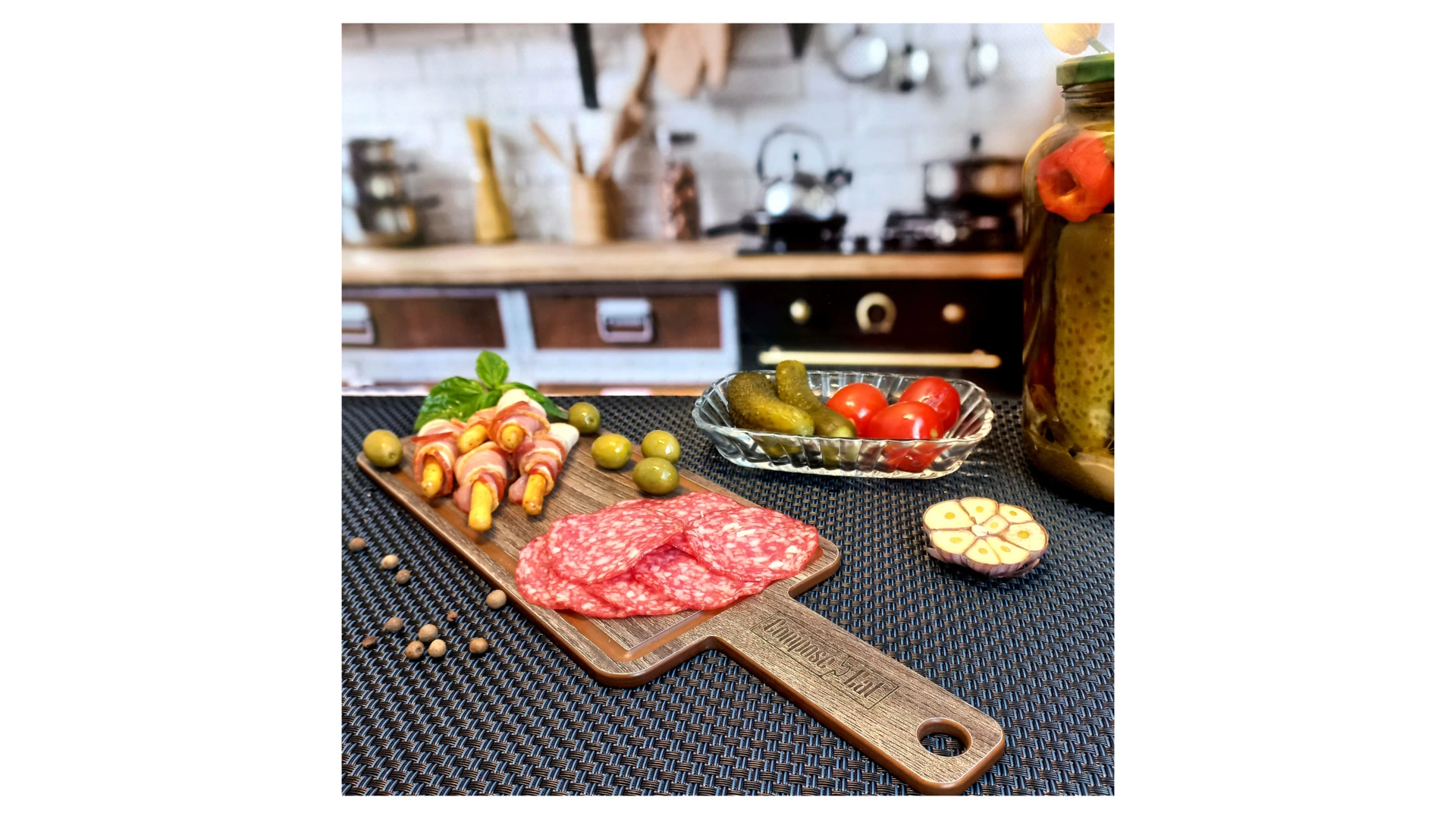 Доска сервировочная ComposeEat ProFashion 36х12 см, композит, дуб мореный