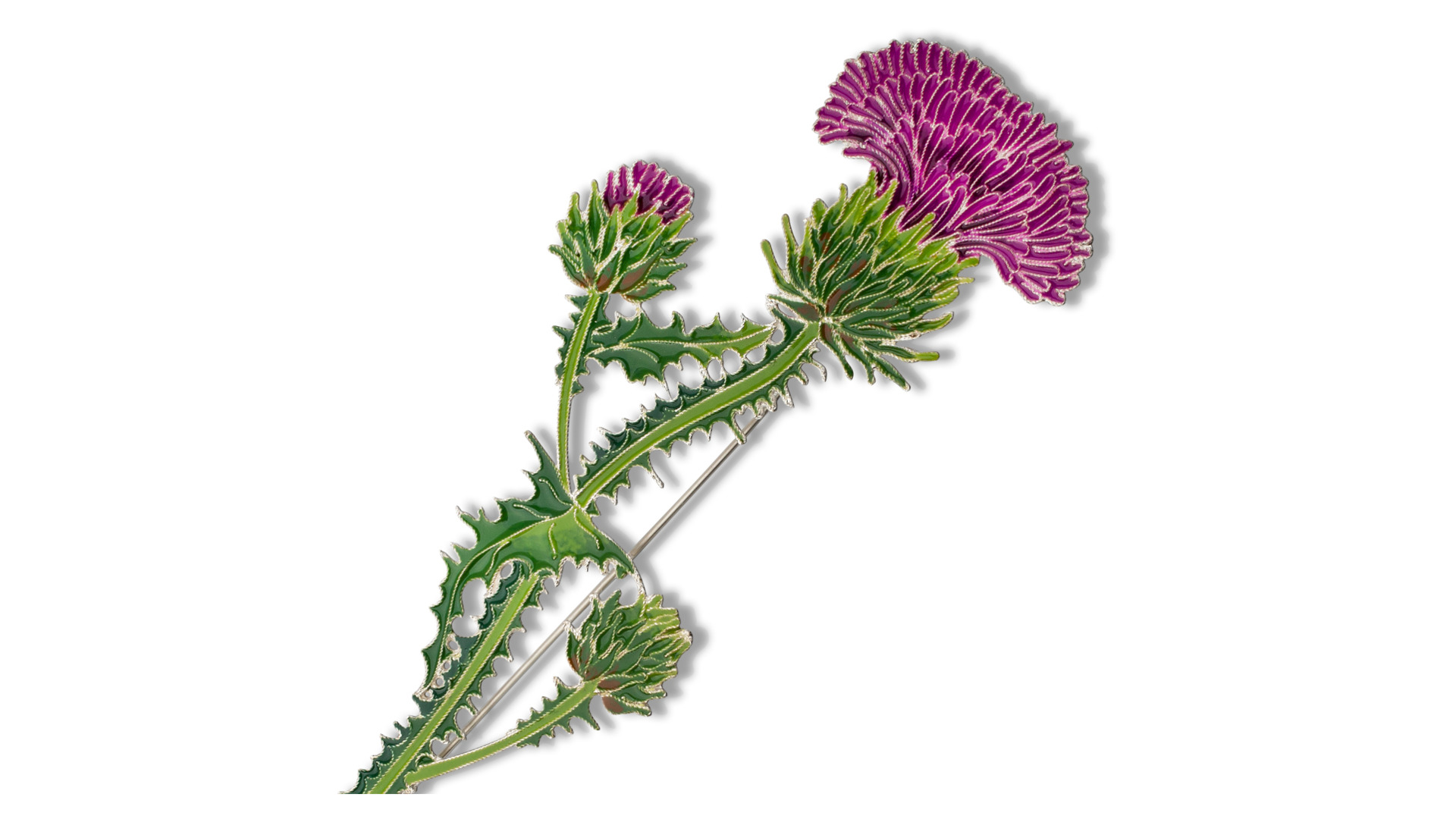 Брошь Русские самоцветы Чертополох 31,52 г, серебро 925 - купить за ...