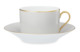 Чашка чайная с блюдцем Legle Разбитое сердце 250 мл, жемчужно-серая, золотой кант, фарфор, п/к