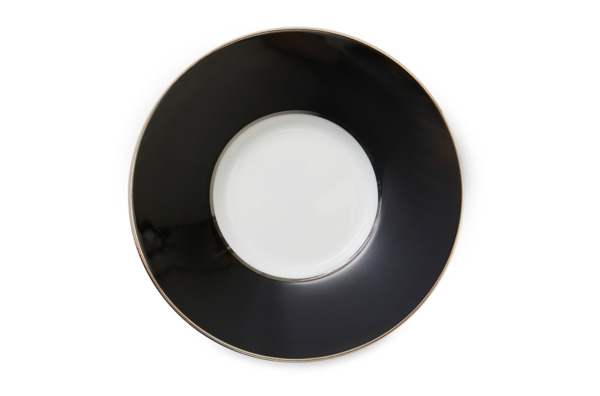 Чашка кофейная с блюдцем Legle Гусиная лапка 90 мл, фарфор, черная