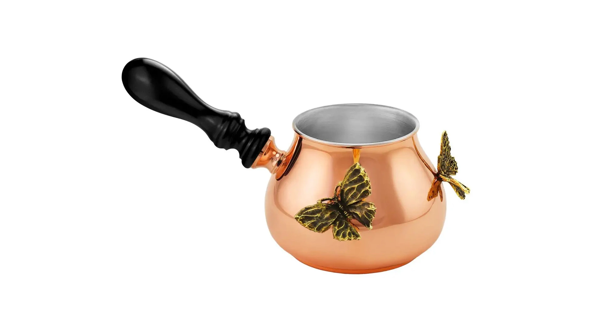Набор для кофе с чернением Кольчугинский мельхиор Бабочки 4 предмета, медь, п/к