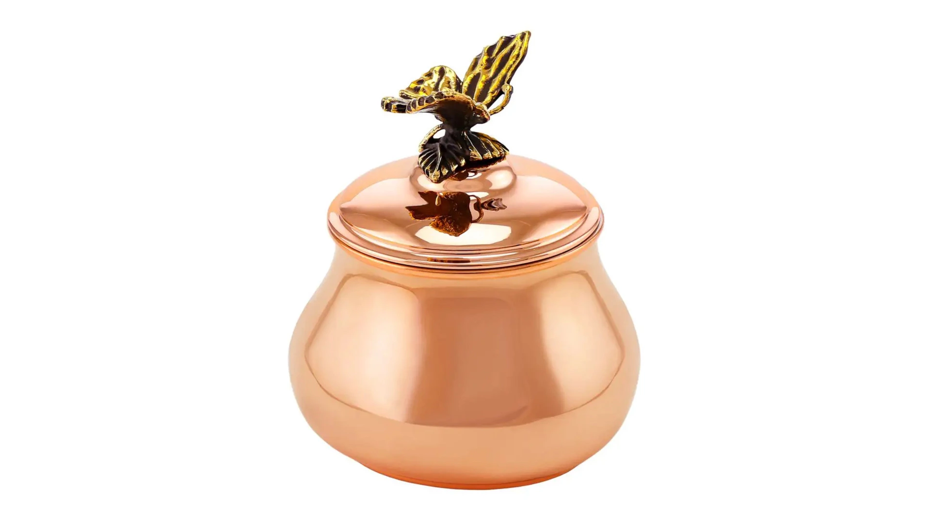 Набор для кофе с чернением Кольчугинский мельхиор Бабочки 4 предмета, медь, п/к