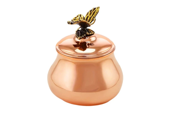 Набор для кофе с чернением Кольчугинский мельхиор Бабочки 4 предмета, медь, п/к