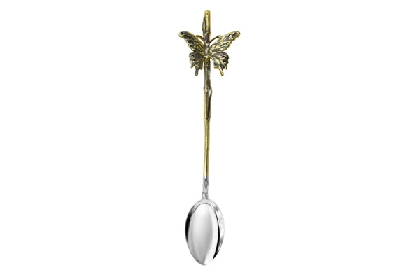 Набор для кофе с чернением Кольчугинский мельхиор Бабочки 4 предмета, медь, п/к