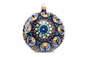 Игрушка елочная шар Bartosh Точки №3 12 см, стекло, п/к-sale