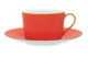 Чашка чайная с блюдцем Legle Под солнцем 250 мл, фарфор, коралловая, матовый золотой кант, п/к