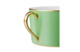 Чашка чайная с блюдцем Legle Под солнцем 250 мл, фарфор, светло-зеленая, матовый золотой кант, п/к