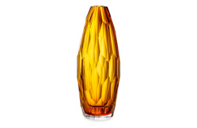 Ваза декоративная Alessandro Mandruzzato Vase Bullet 15х40 см, стекло муранское, янтарная