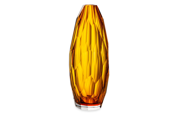 Ваза декоративная Alessandro Mandruzzato Vase Bullet 15х40 см, стекло муранское, янтарная