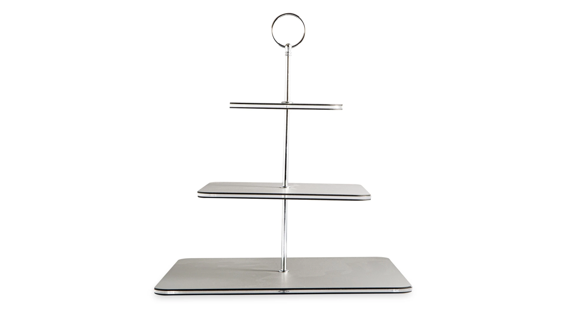 Этажерка с круглой ручкой ADJ 30х35 см, кожа натуральная, серая, п/к