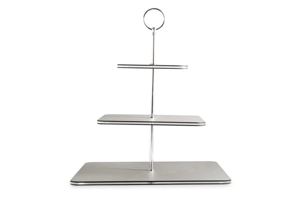 Этажерка с круглой ручкой ADJ 30х35 см, кожа натуральная, серая, п/к