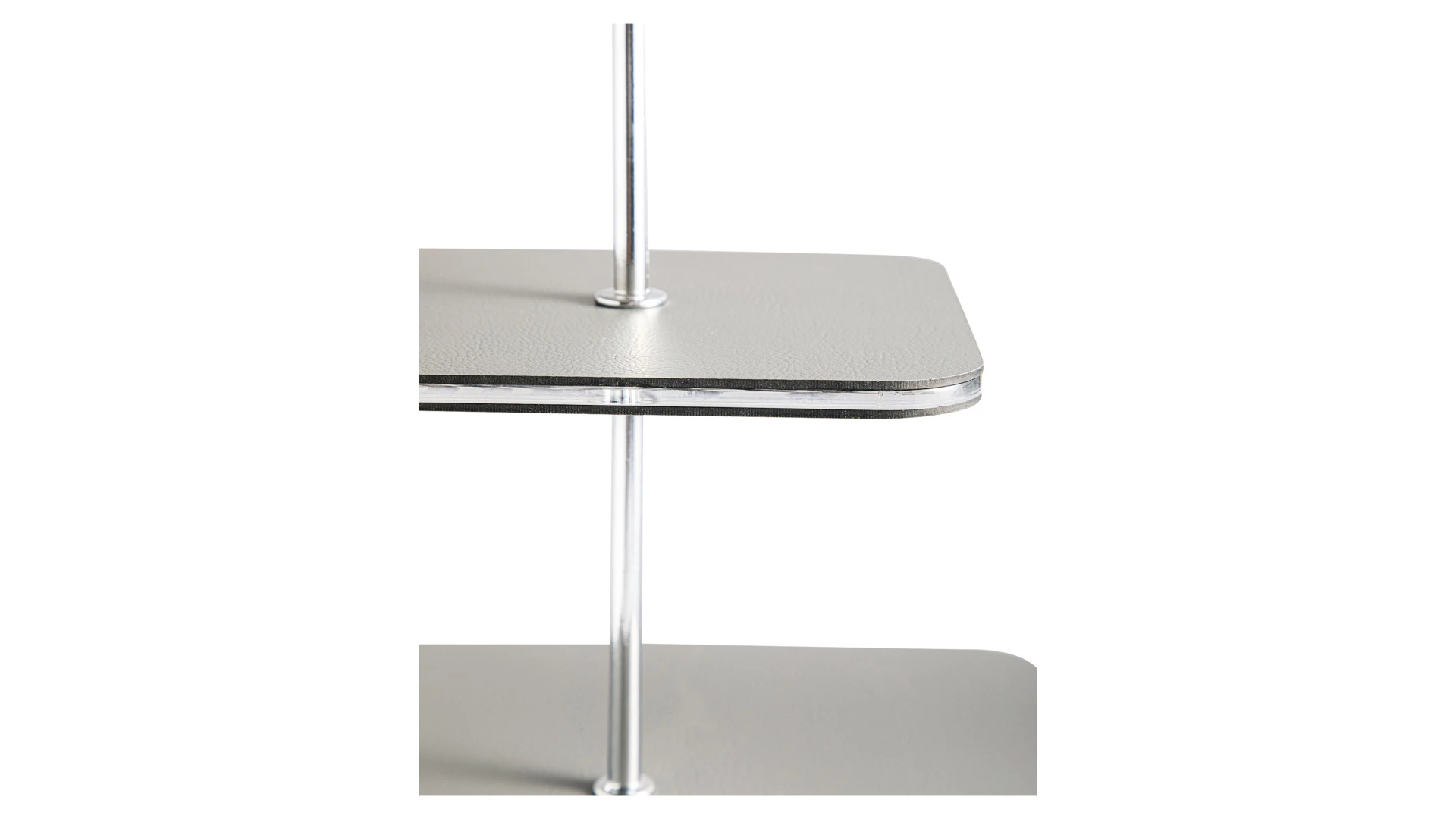 Этажерка с круглой ручкой ADJ 30х35 см, кожа натуральная, серая, п/к