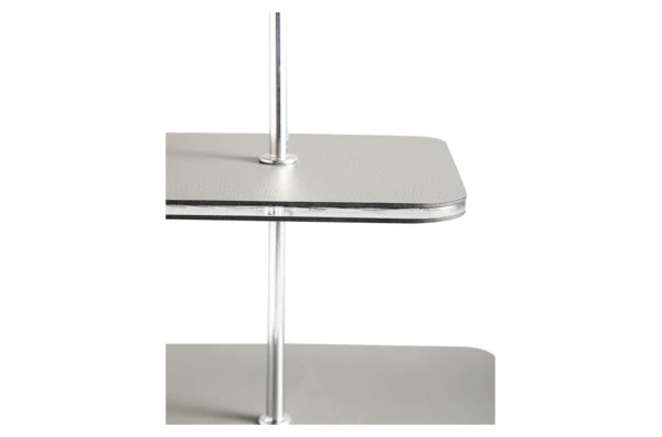 Этажерка с круглой ручкой ADJ 30х35 см, кожа натуральная, серая, п/к