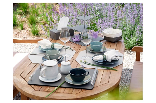 Этажерка с круглой ручкой ADJ 30х35 см, кожа натуральная, серая, п/к