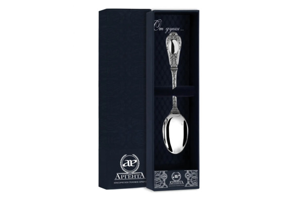 Ложка чайная АргентА Classic Фамильная 45,85 г, серебро 925