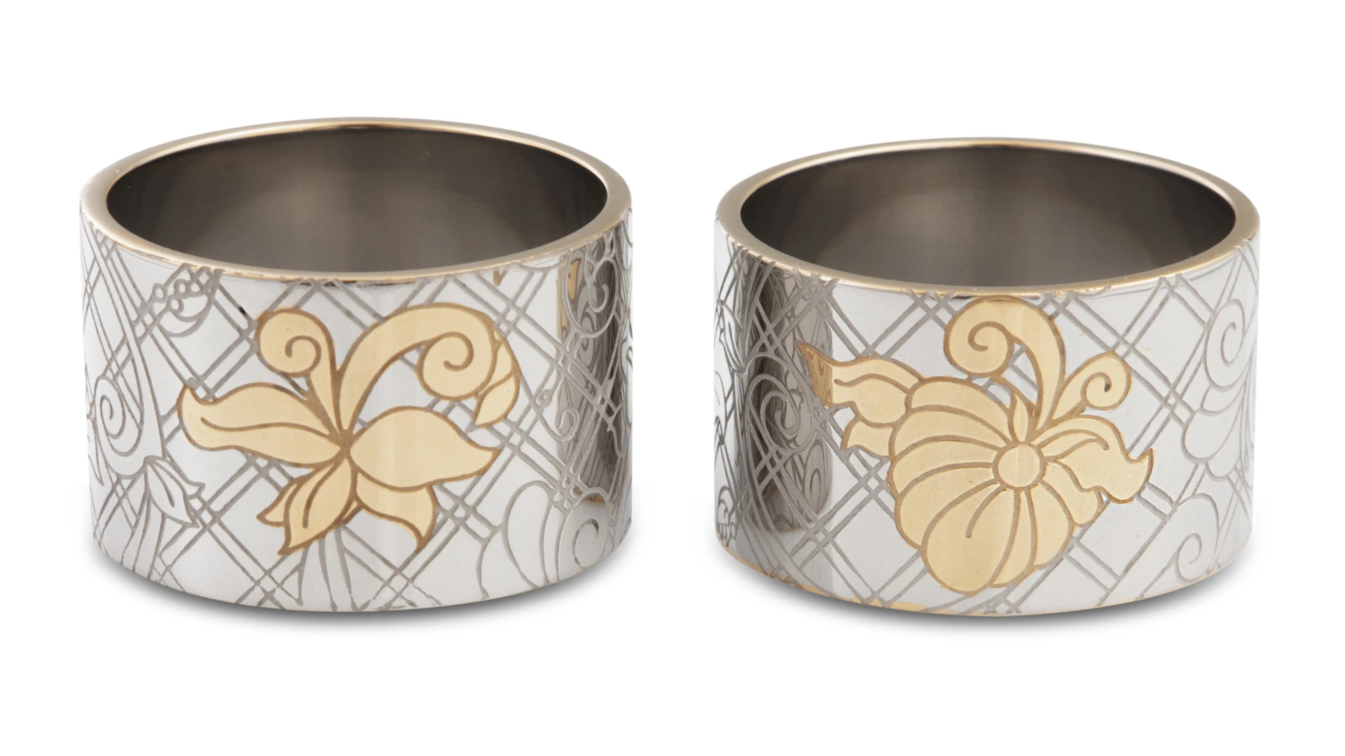 Набор колец для салфеток круглых Bronza-magazin Артишок 4х2,5 см, 2 шт, латунь, белый, п/к