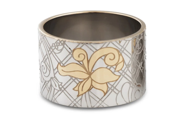 Набор колец для салфеток круглых Bronza-magazin Артишок 4х2,5 см, 2 шт, латунь, белый, п/к