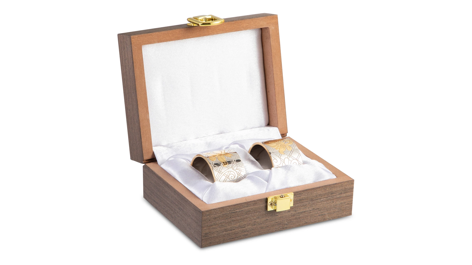 Набор колец для салфеток круглых Bronza-magazin Артишок 4х2,5 см, 2 шт, латунь, белый, п/к