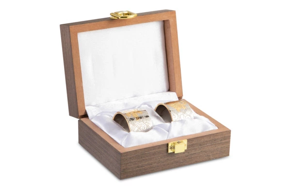 Набор колец для салфеток круглых Bronza-magazin Артишок 4х2,5 см, 2 шт, латунь, белый, п/к