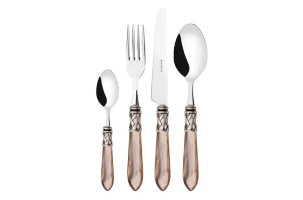 Набор столовых приборов Bugatti Aladdin на 6 персон 24 предмета, сталь нержавеющая, оникс, п/к
