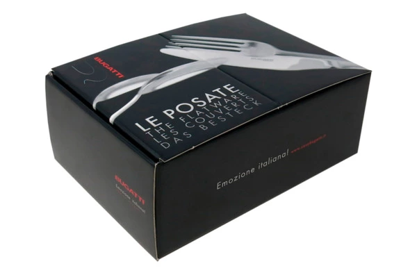 Набор столовых приборов Bugatti Aladdin на 6 персон 24 предмета, сталь нержавеющая, оникс, п/к