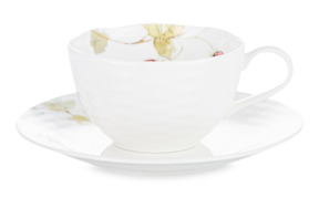 Чашка чайная с блюдцем Narumi Сад Люси, фарфор костяной