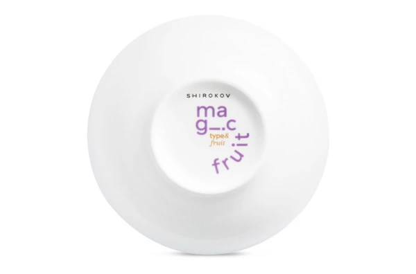 Тарелка суповая Shirokov Волшебные фрукты Гранат, груша 800 мл, костяной фарфор