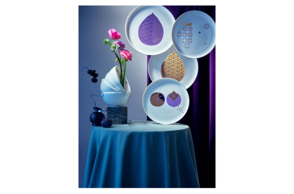 Тарелка обеденная Shirokov Волшебные фрукты Золотой инжир 26 см, костяной фарфор