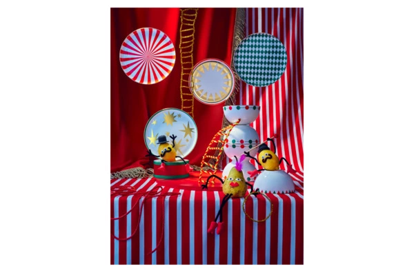 Тарелка обеденная Shirokov Цирк Зелёный 26 см, костяной фарфор