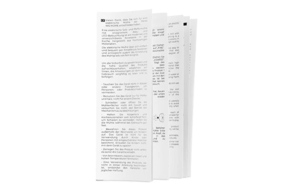 Мельница электрическая для соли и перца WO HOME Santana 21 см, подсветка, зарядка USB, п/к