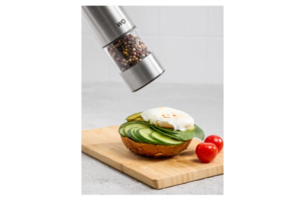 Мельница электрическая для соли и перца WO HOME Santana 21 см, подсветка, зарядка USB, п/к