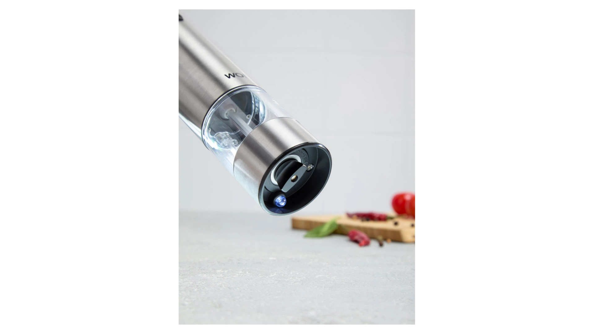 Мельница электрическая для соли и перца WO HOME Santana 21 см, подсветка, зарядка USB, п/к