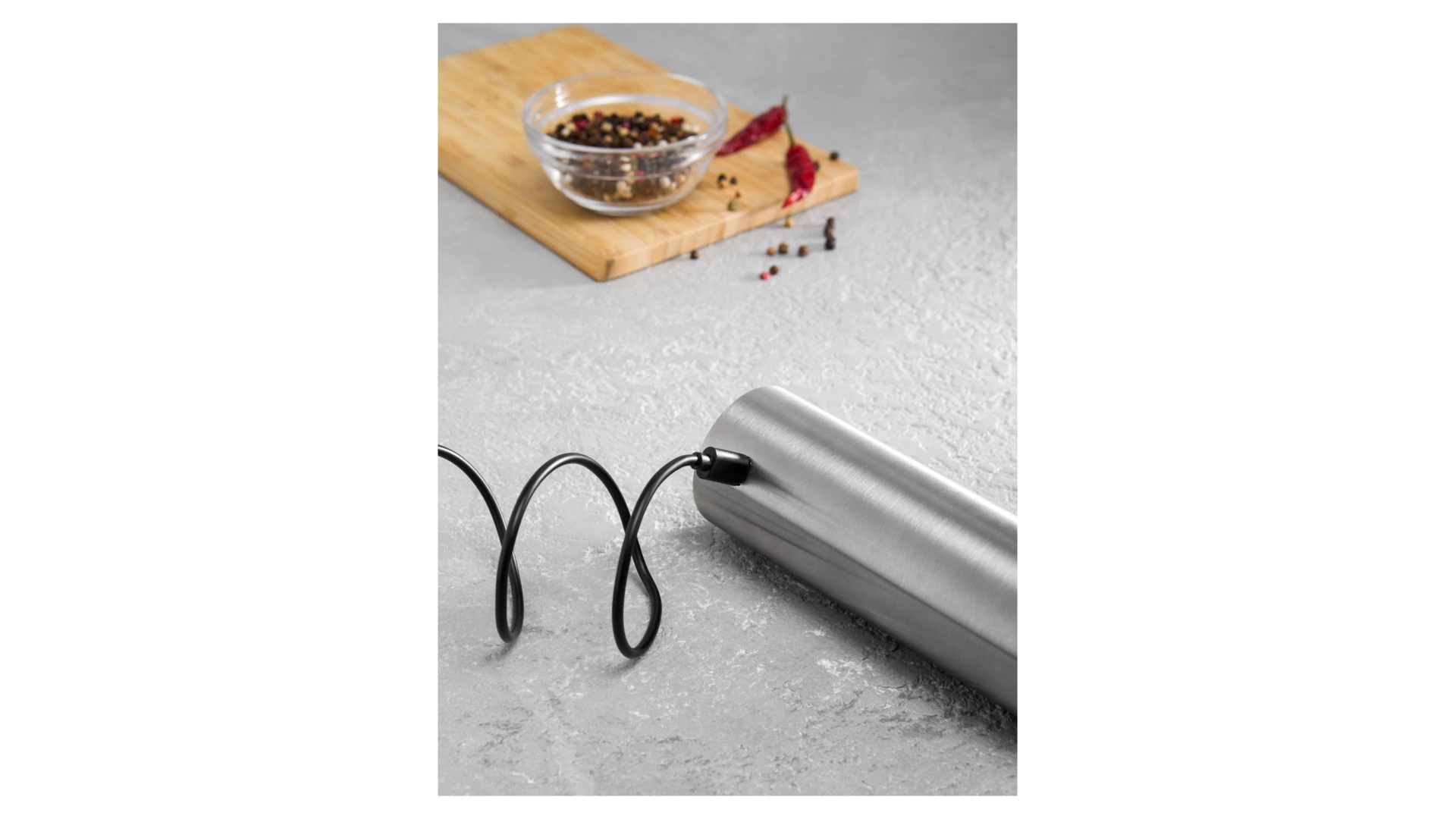 Мельница электрическая для соли и перца WO HOME Santana 21 см, подсветка, зарядка USB, п/к