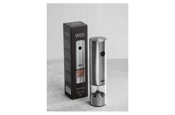 Мельница электрическая для соли и перца WO HOME Santana 21 см, подсветка, зарядка USB, п/к