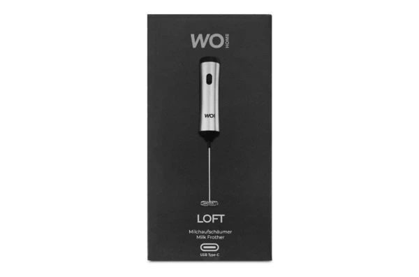 Капучинатор электрический ручной WO HOME Loft 22 см, зарядка USB, сталь нержавеющая, пластик, п/к
