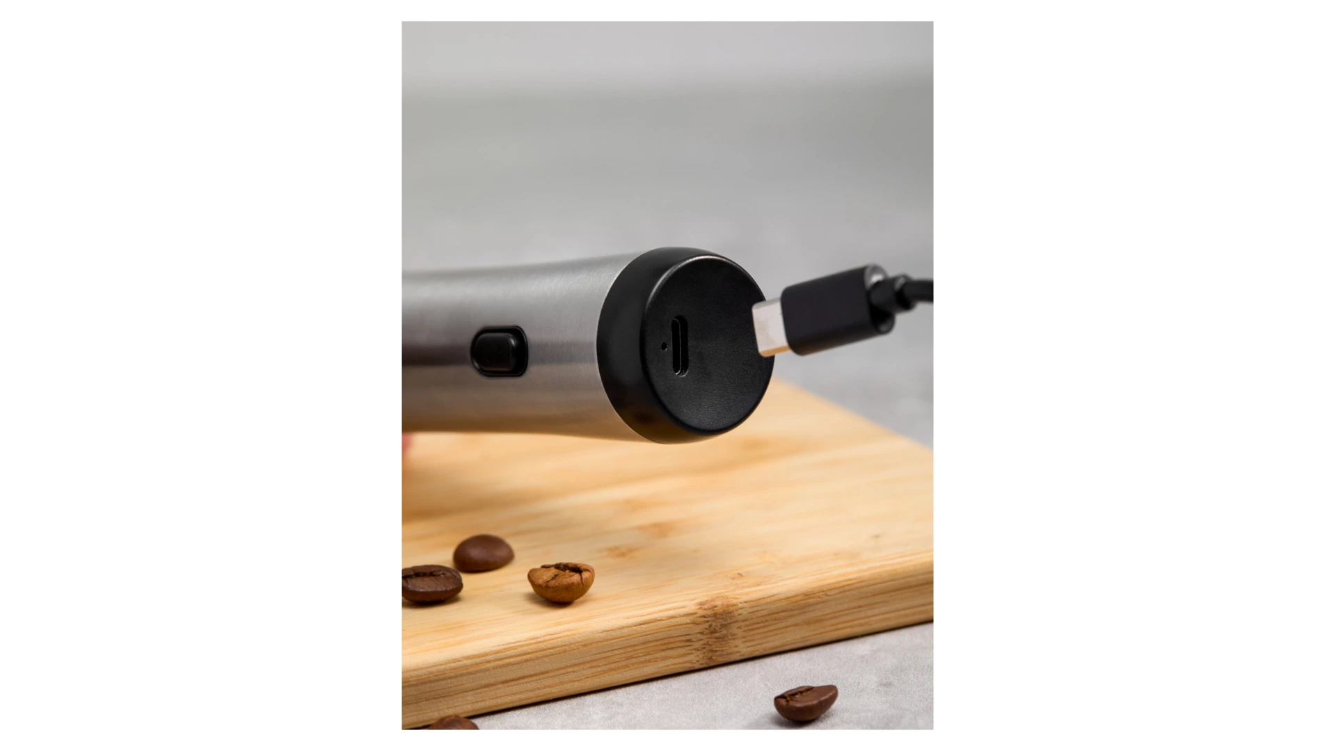 Капучинатор электрический ручной WO HOME Loft 22 см, зарядка USB, сталь нержавеющая, пластик, п/к