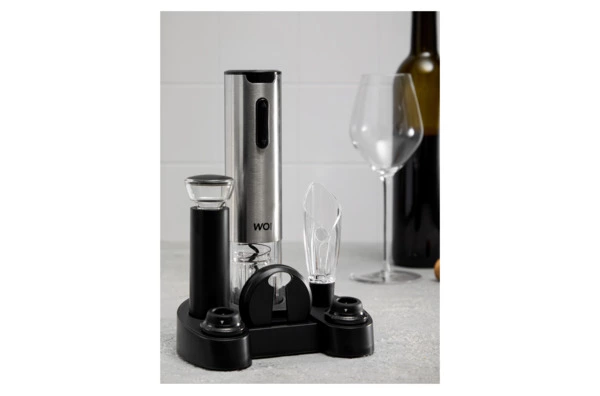 Набор винных аксессуаров на подставке WO HOME Loft, 6 предметов, 20,3 см, зарядка USB, п/к