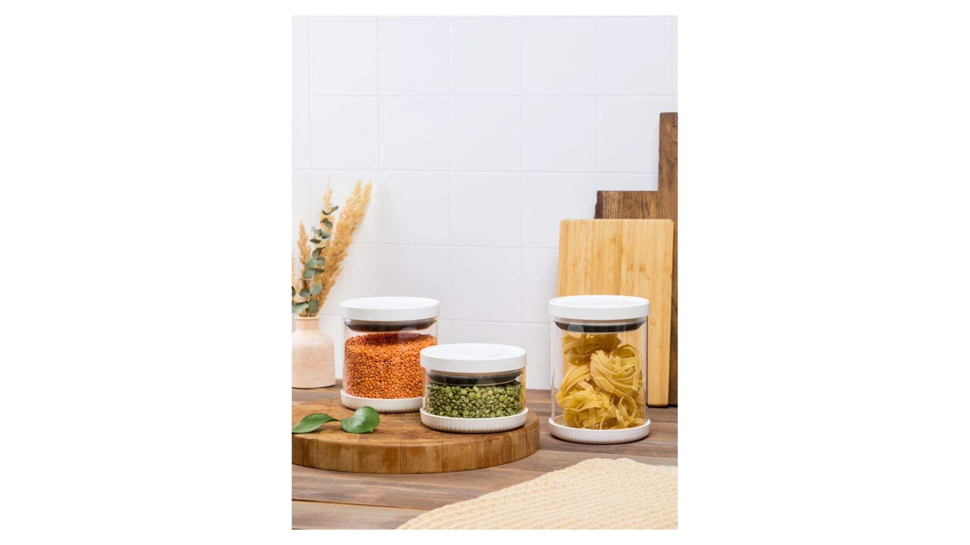 Банка для хранения герметичная с вакуумной крышкой WO HOME 1 л, стекло, пластик