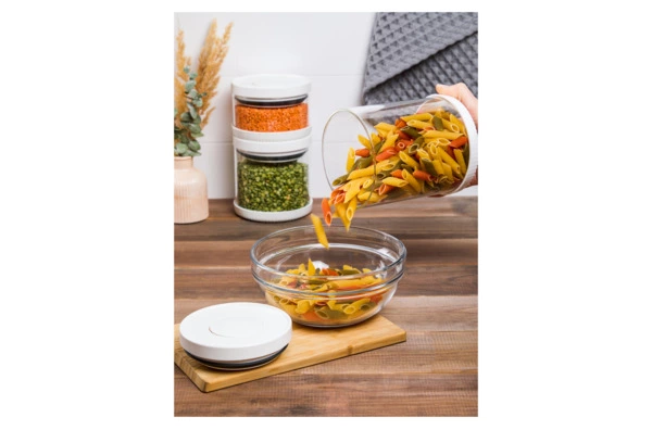Банка для хранения герметичная с вакуумной крышкой WO HOME 1 л, стекло, пластик