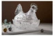 Блюдо на 10 яиц с крышкой 3D Decor de table Курочка, стекло