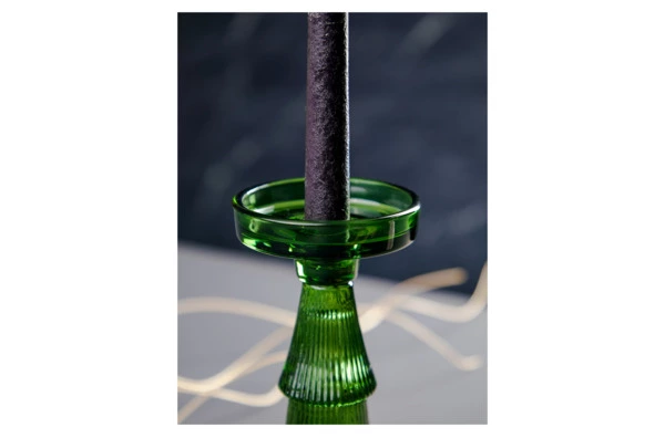 Подсвечник Decor de table Ноэль 22 см, 2в1, стекло, зеленый