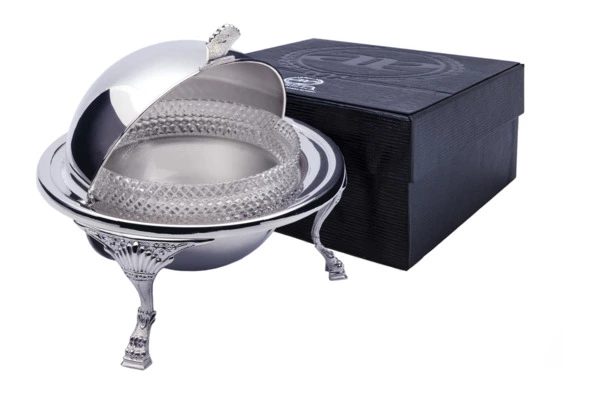 Икорница в футляре АргентА Classic Барокко 225,85 г, серебро 925