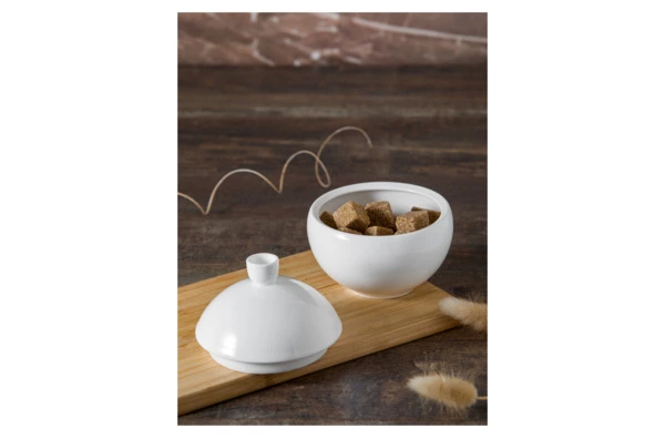 Сахарница Decor de table Плиссе 230 мл, d10хh11 см, фарфор костяной, п/к