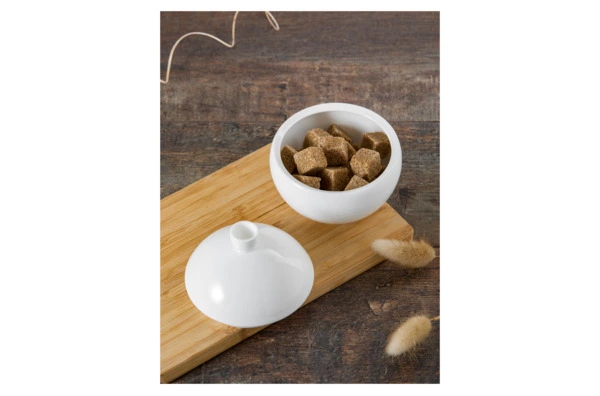 Сахарница Decor de table Плиссе 230 мл, d10хh11 см, фарфор костяной, п/к